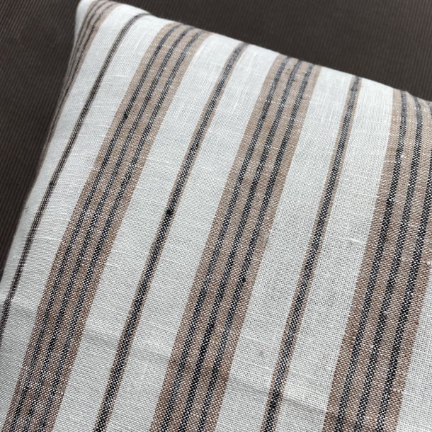 Stribet h�rpudebetr�k brun/sort 