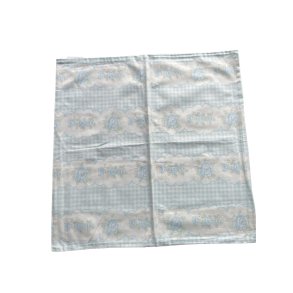 Blomstret pudebetr�k bl�/hvid 