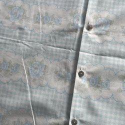 Blomstret pudebetr�k bl�/hvid 