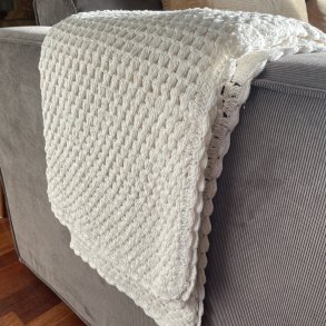 H�klet t�ppe - Hvid 