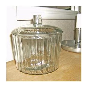 Glaskrukke m/riller & lg 