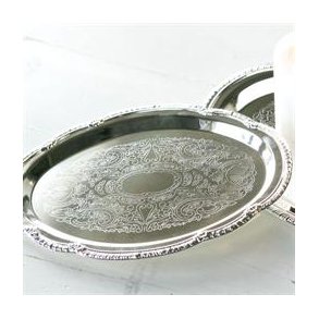 Ovalt fad, slvbelagt 24x17cm