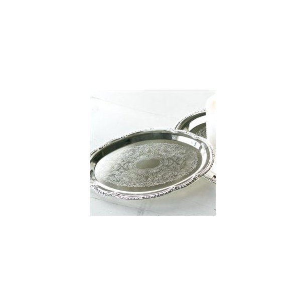 Ovalt fad, slvbelagt 24x17cm