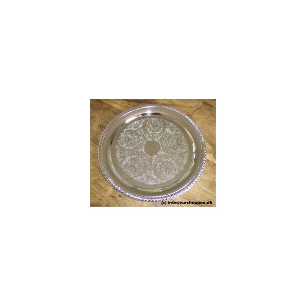 Rundt fad, slvbelagt 25cm