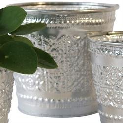 Prget potter i aluminium