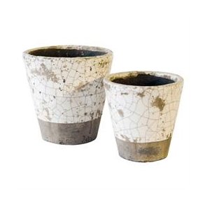 Pottest - krakkeleret m/kant i bunden 