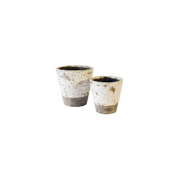 Pottest - krakkeleret m/kant i bunden 