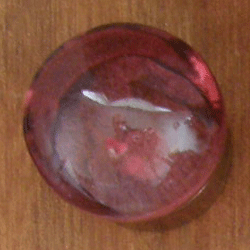 Knop, lilla/glas, oval. 