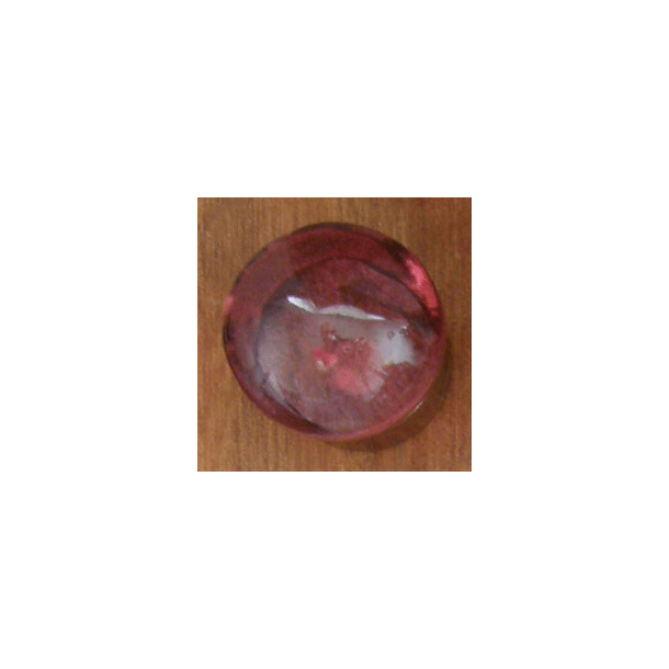 Knop, lilla/glas, oval. 