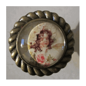 Knop - Messing m/pigemotiv 