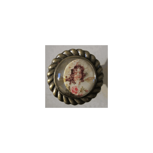 Knop - Messing m/pigemotiv 