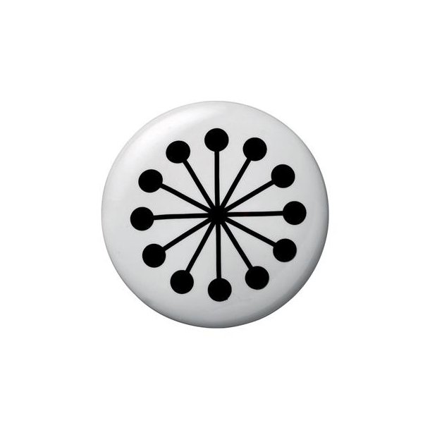 Knage - Sort - Blomst 8cm