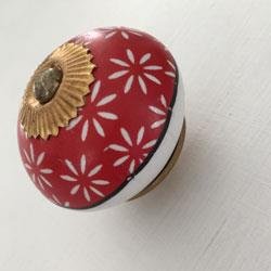 Porcelnsgreb - Rd m/hvid kant 