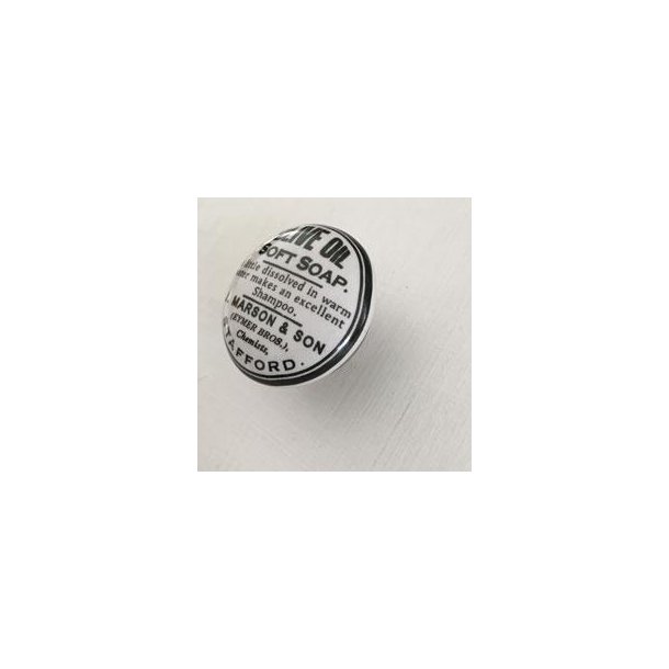 Porcelnsgreb - Hvid m/sort motiv