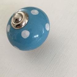 Porcelnsgreb - Bl m/hvide prikker 