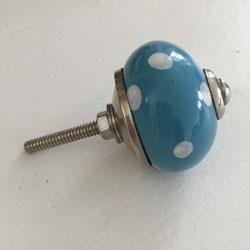 Porcelnsgreb - Bl m/hvide prikker 