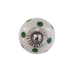 Porcelnsgreb - Hvid m/grnne prikker 