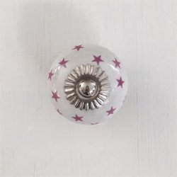 Porcelnsgreb - Hvid m/lilla stjerner 