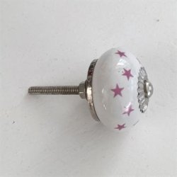 Porcelnsgreb - Hvid m/lilla stjerner 