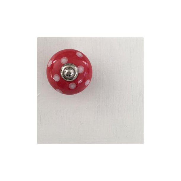 Porcelnsgreb - Rd m/hvide prikker 